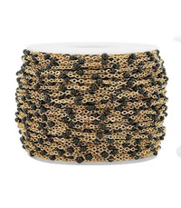 Black Beaded Chain Gold