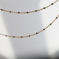 Black Beaded Chain Gold