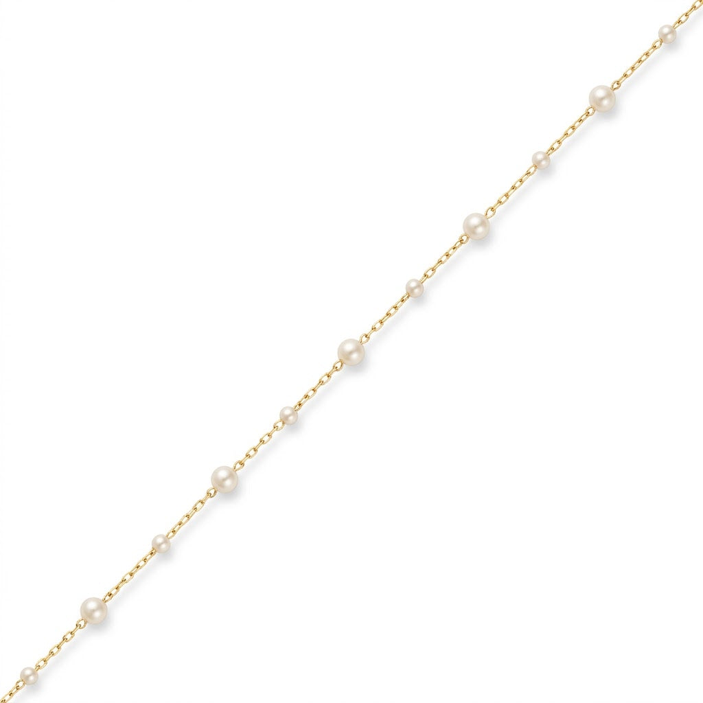 Alternating Pearl Chain Gold