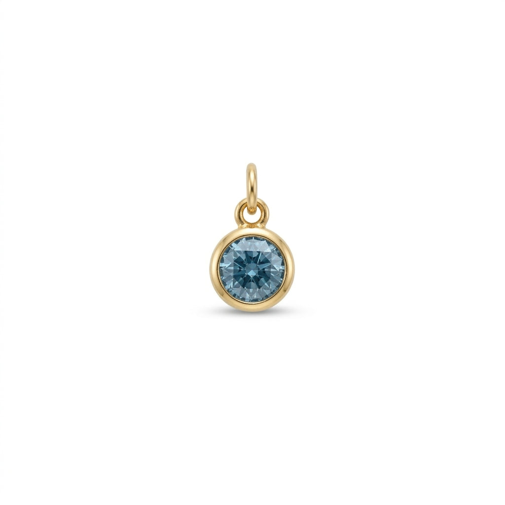 Aquamarine Solitaire Charm