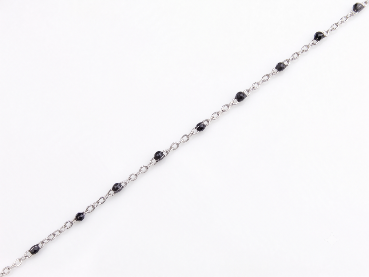Black Enamel Bead Chain