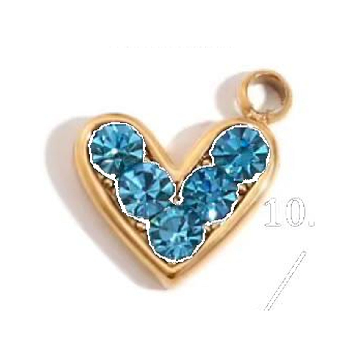 Blue Pave Heart Charm