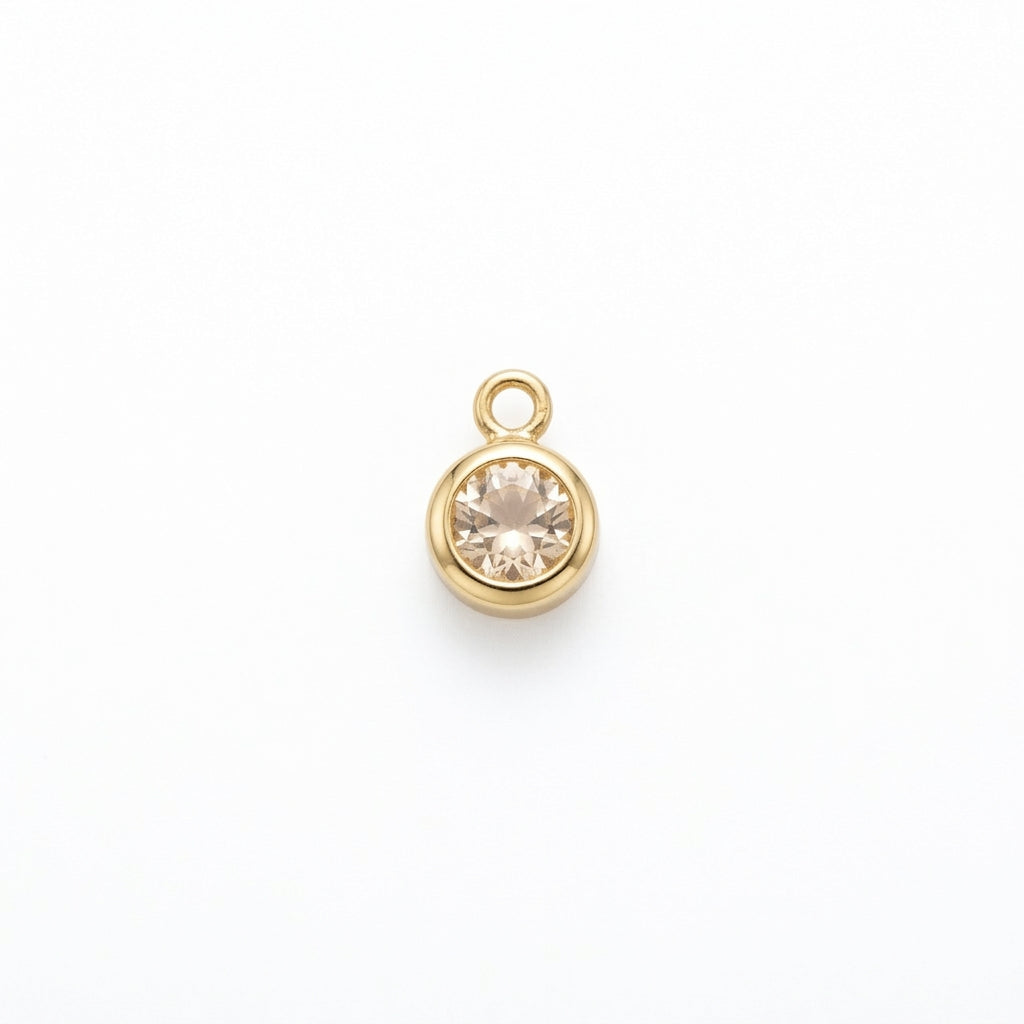 Champagne Solitaire Charm