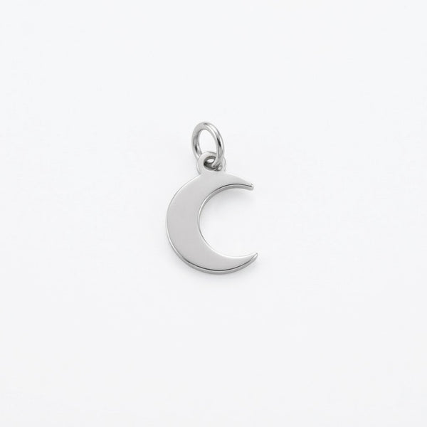 Crescent Moon Charm Silver