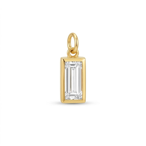 Crystal Baguette Charm Gold