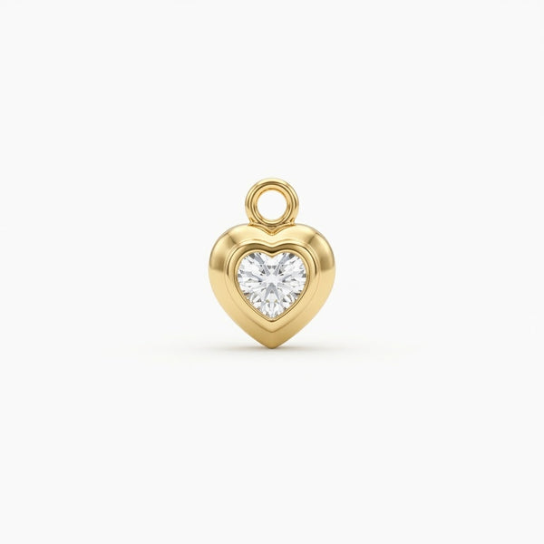 Crystal Heart Charm Gold