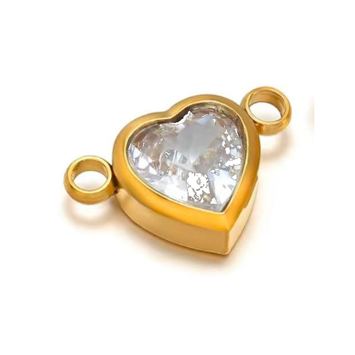 Crystal Heart Connector Charm