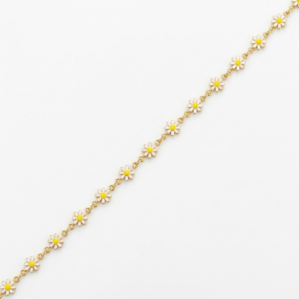 Daisy Enamel Chain Gold