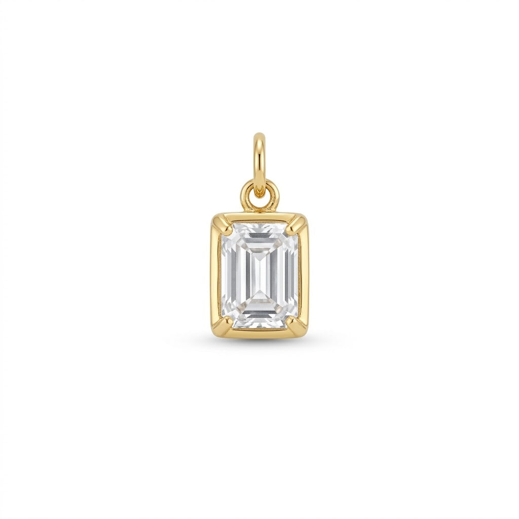 Emerald Cut Crystal Charm