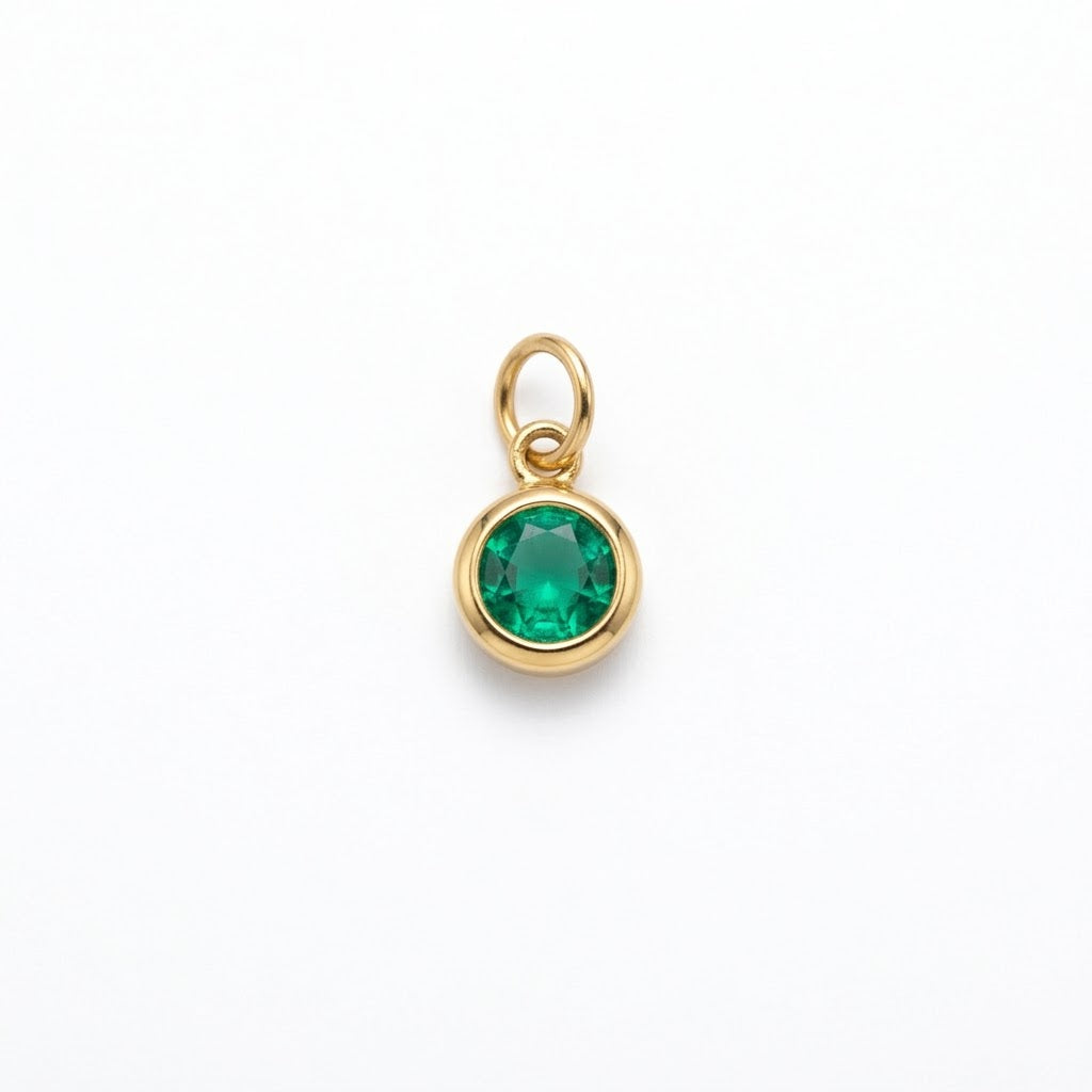 Emerald Green Solitaire Charm