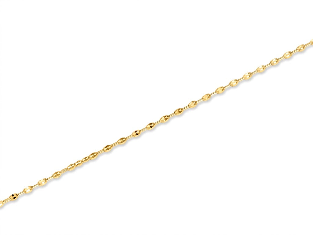 Faceted Bar Bead Chain Gold