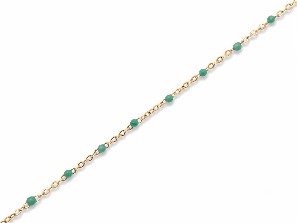 Green Enamel Bead Chain