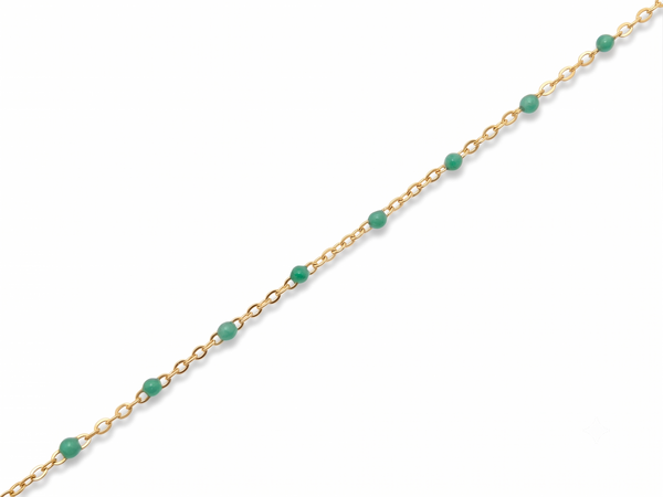 Green Enamel Bead Chain