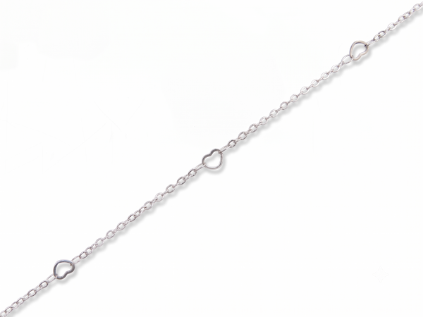 Heart Station Chain Silver