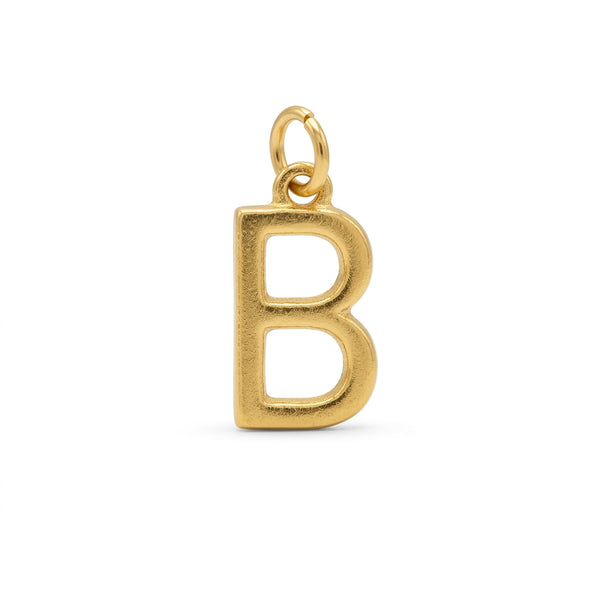 Mini Letter B Charm Gold