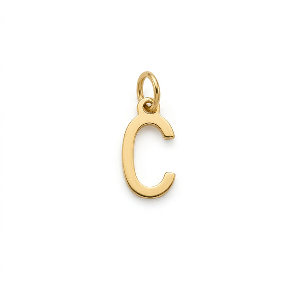 Mini Letter C Charm Gold