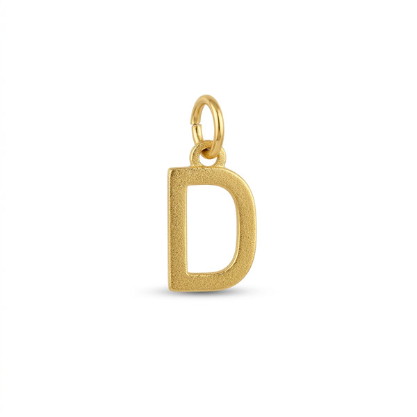 Mini Letter D Charm Gold