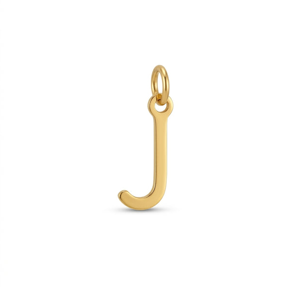 Mini Letter J Charm Gold