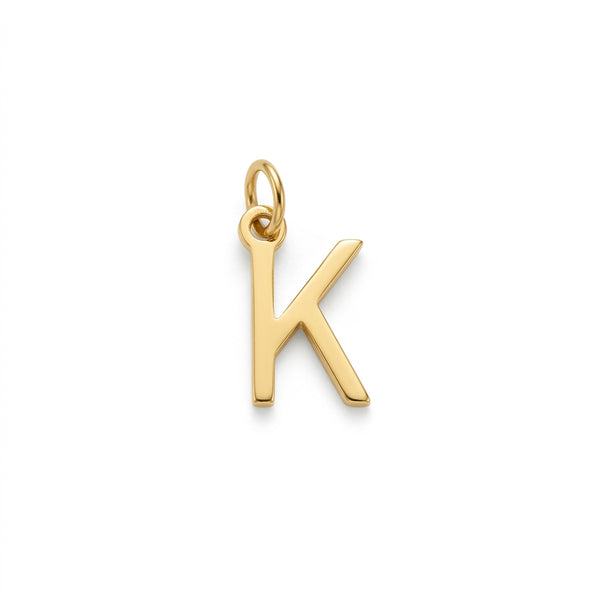 Mini Letter K Charm Gold
