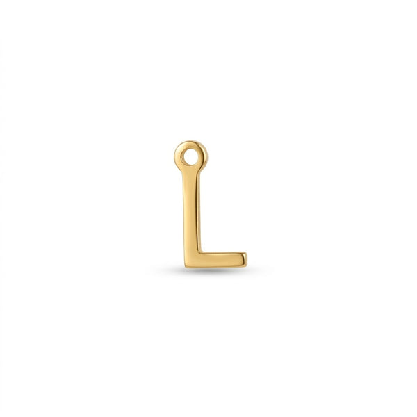 Mini Letter L Charm Gold
