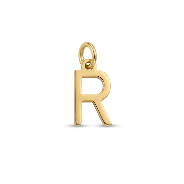 Mini Letter R Charm Gold