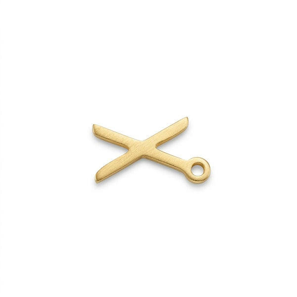 Mini Letter X Charm Gold