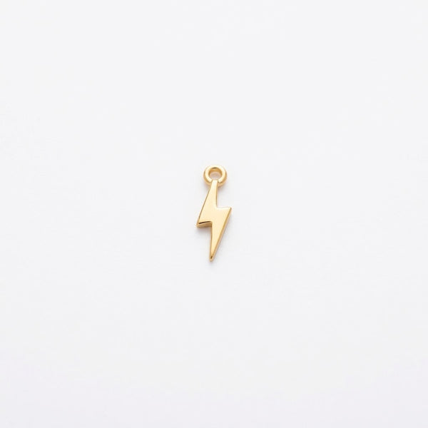 Mini Lightning Bolt Charm Gold