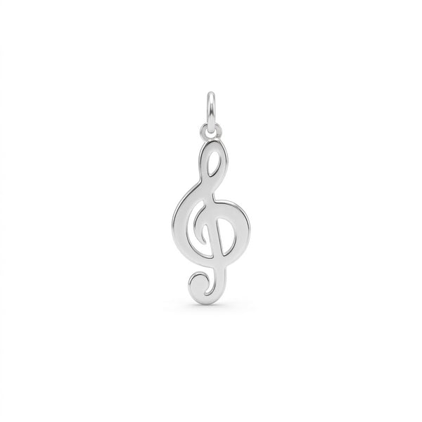 Music Note Charm Silver
