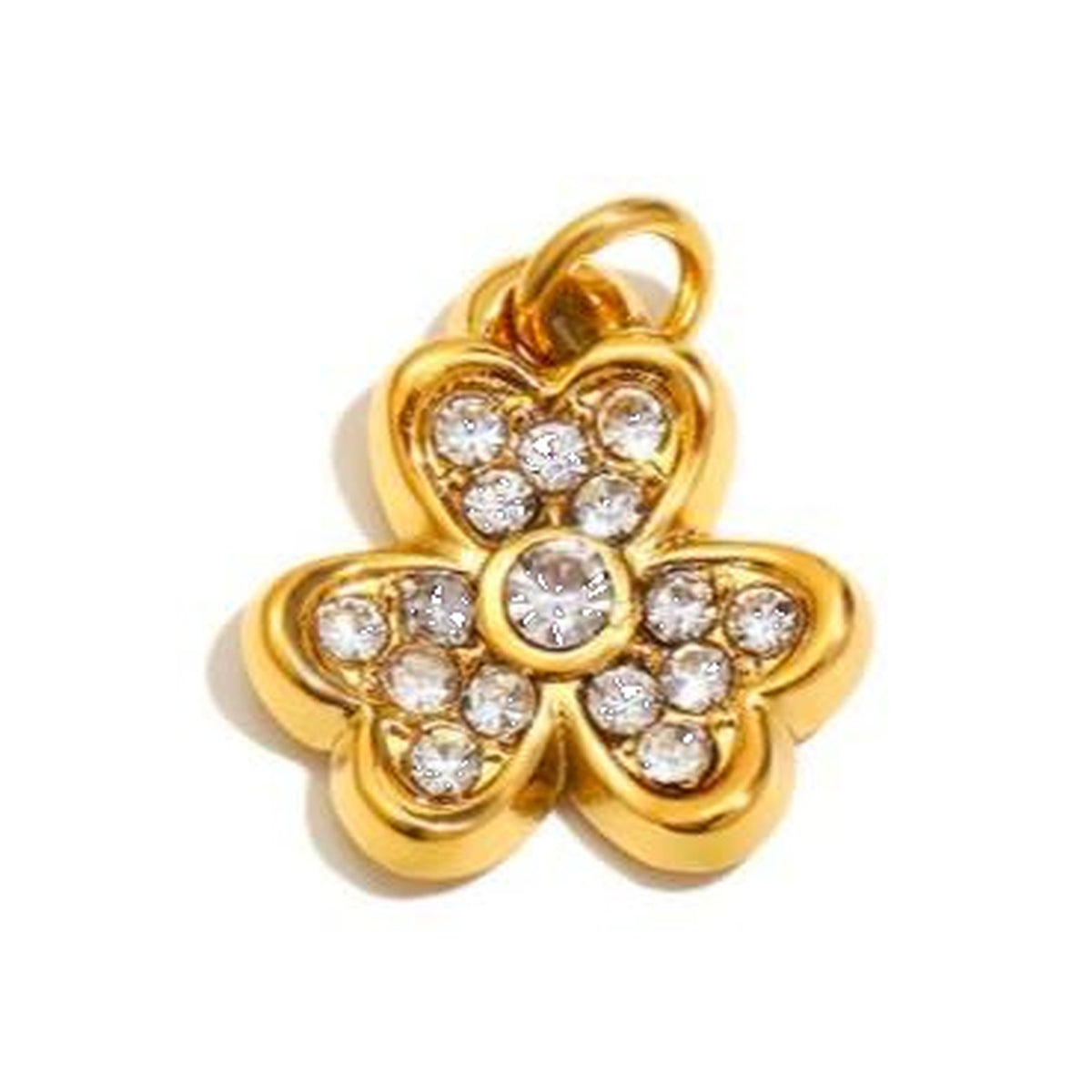 Pave Clover Flower Charm
