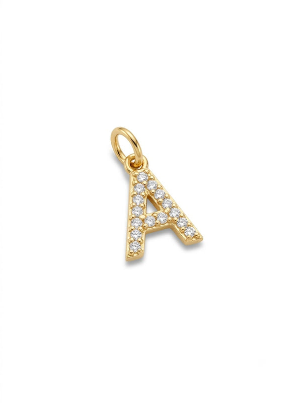 Pavé Letter A Charm