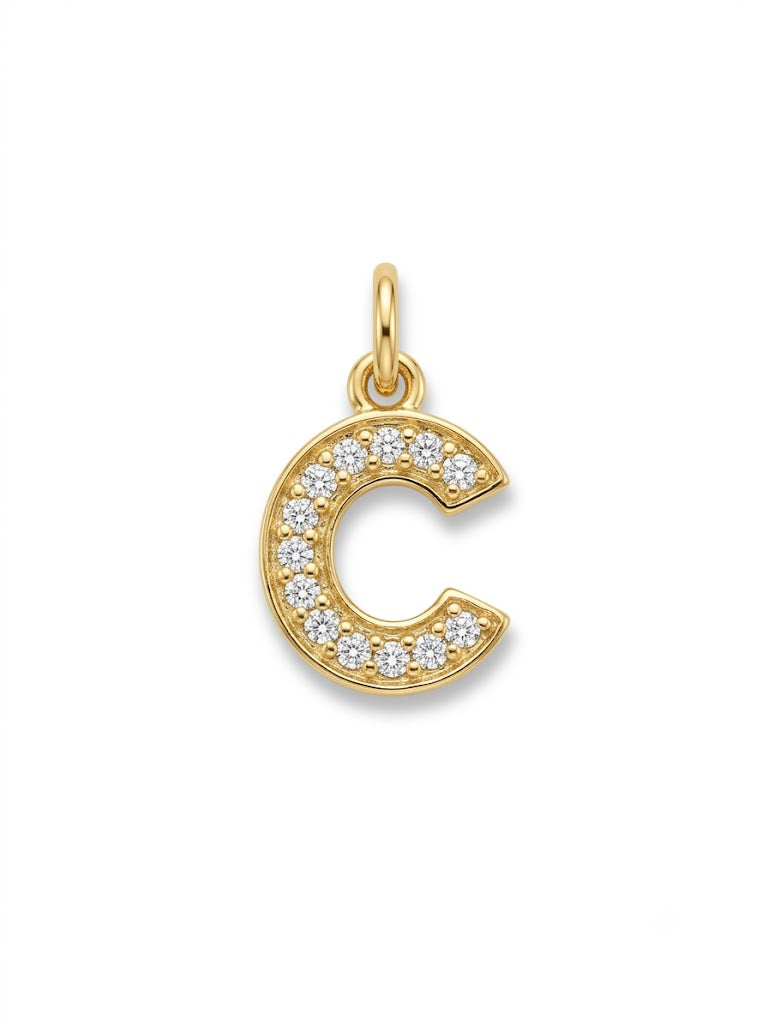 Pavé Letter C Charm