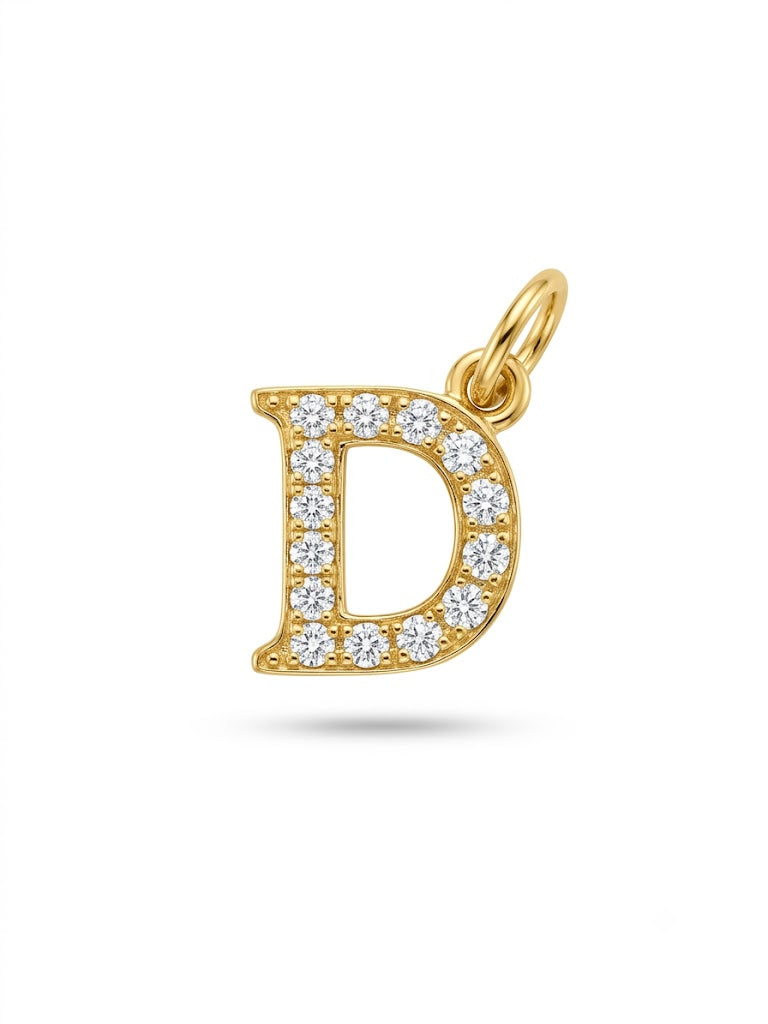Pavé Letter D Charm