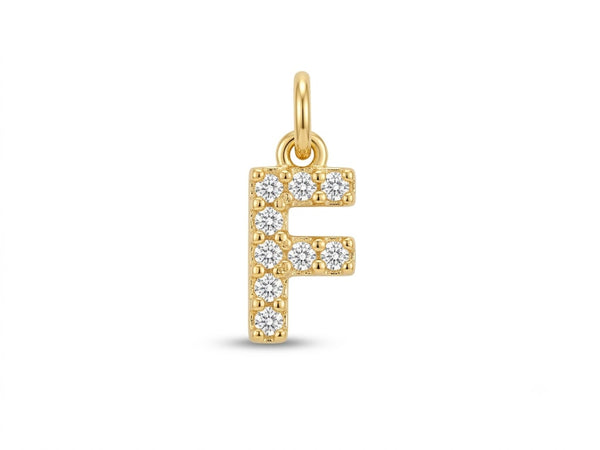 Pavé Letter F Charm