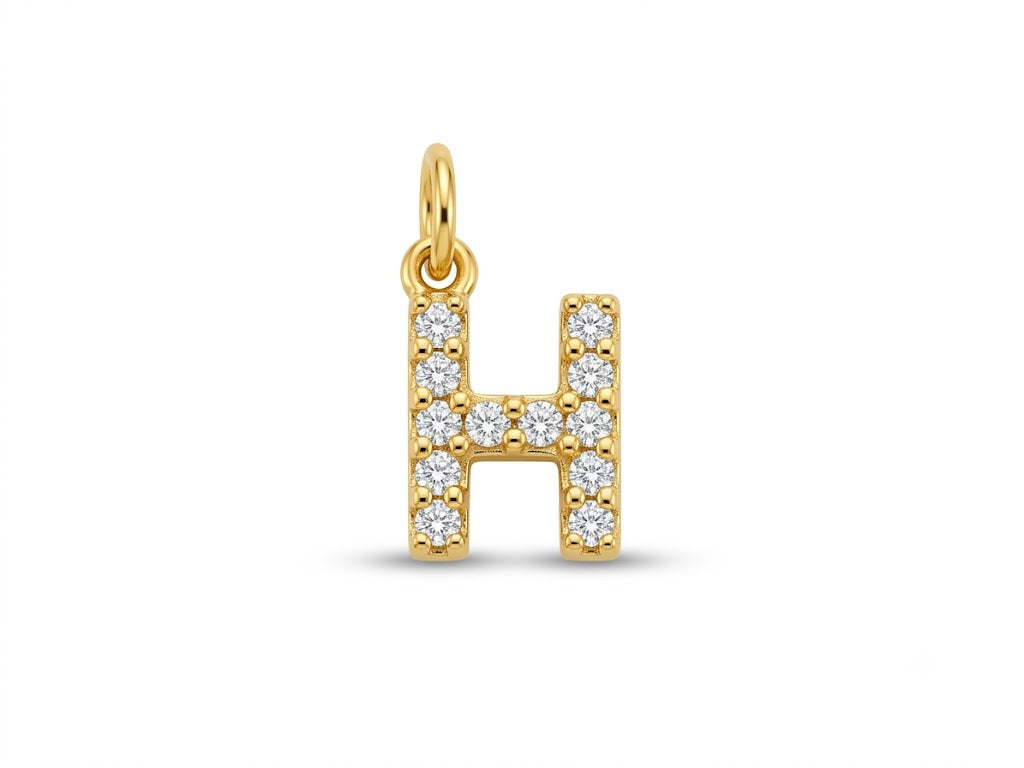Pavé Letter H Charm