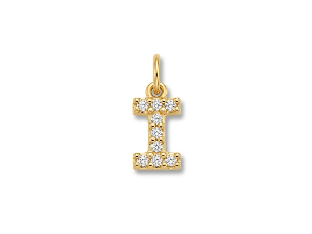 Pavé Letter I Charm