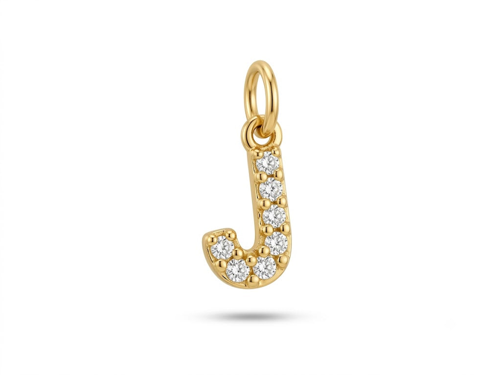 Pavé Letter J Charm
