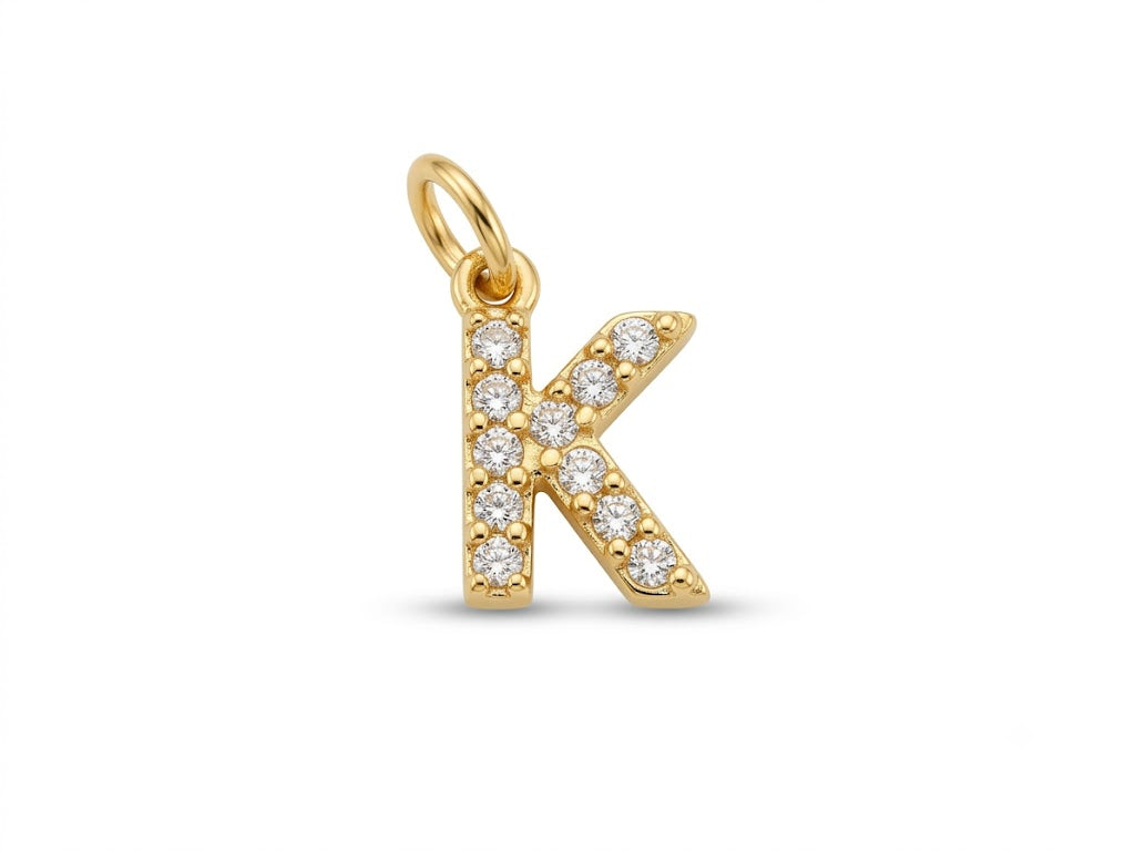 Pavé Letter K Charm