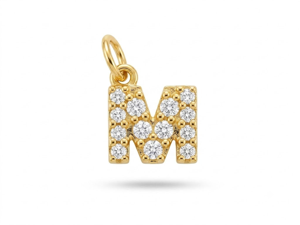 Pavé Letter M Charm