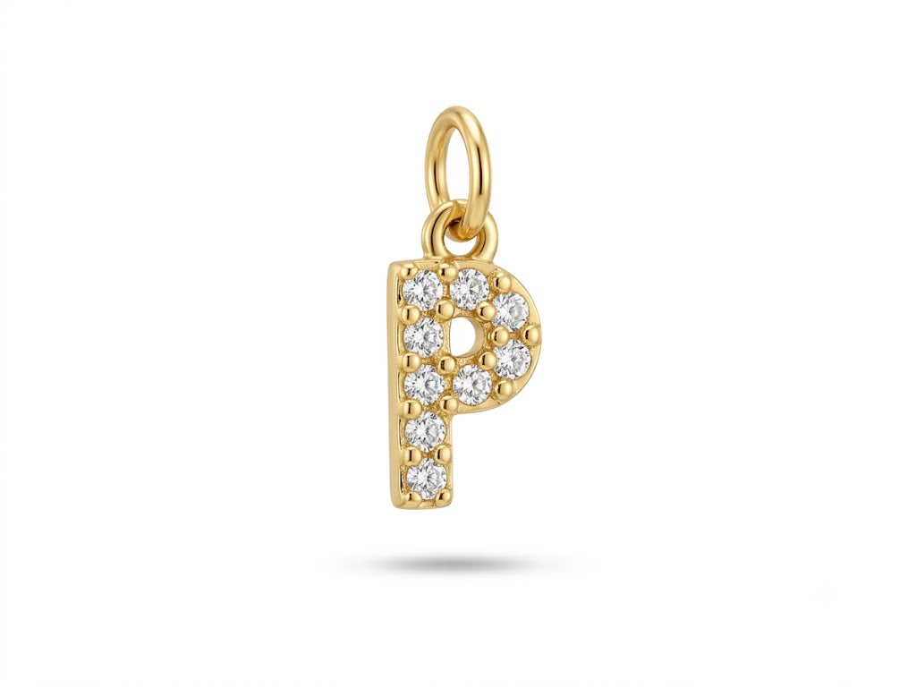 Pavé Letter P Charm