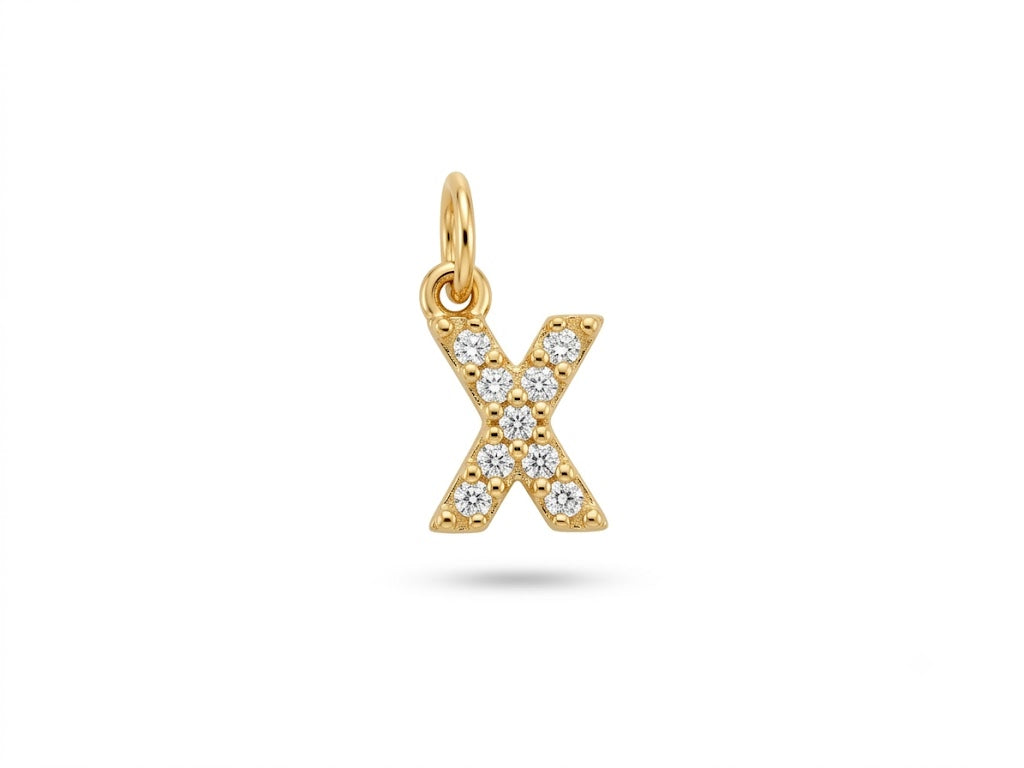 Pavé Letter X Charm