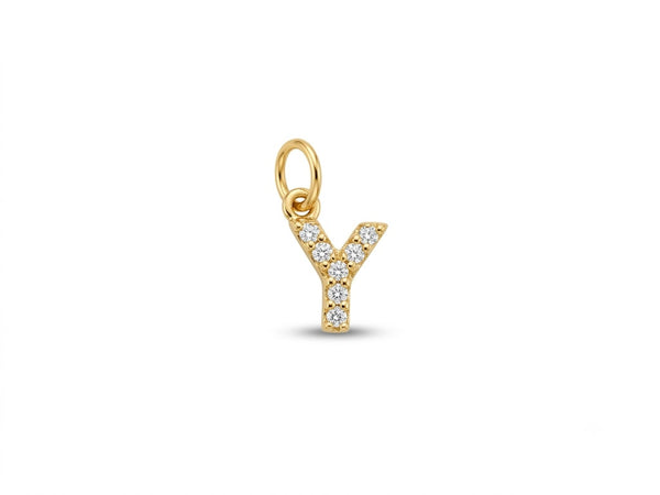 Pavé Letter Y Charm