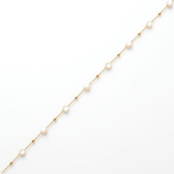 Pearl Bead Station Chain Gold chain