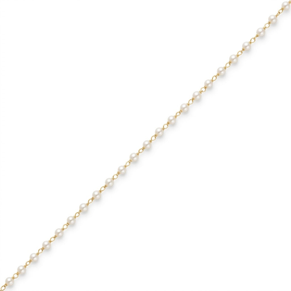 Pearl Rosary Chain Gold