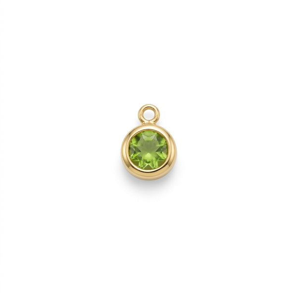 Peridot Green Solitaire Charm Gold