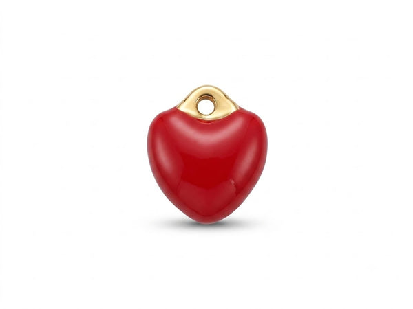 Red Enamel Heart Charm