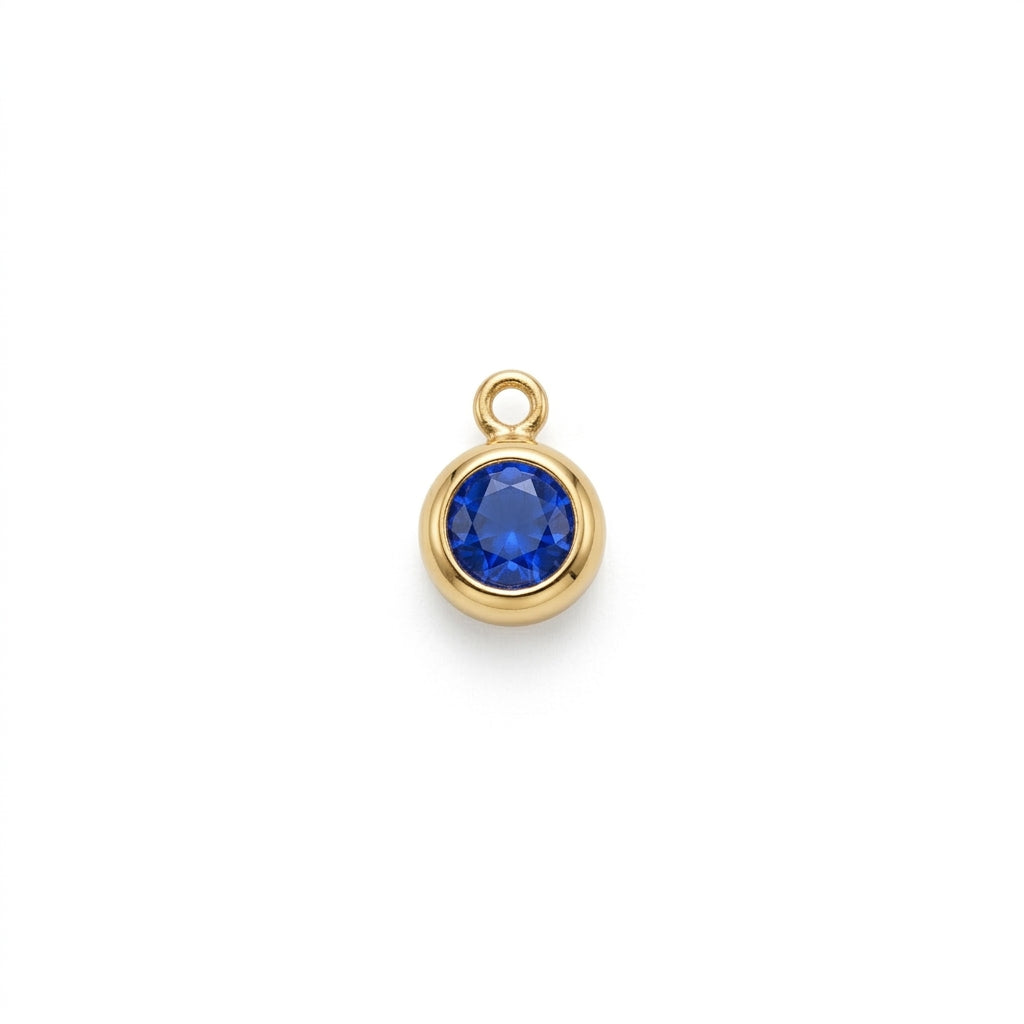Sapphire Blue Solitaire Charm