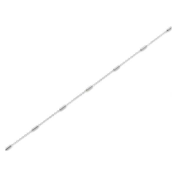 Small Bar Station Chain Silver