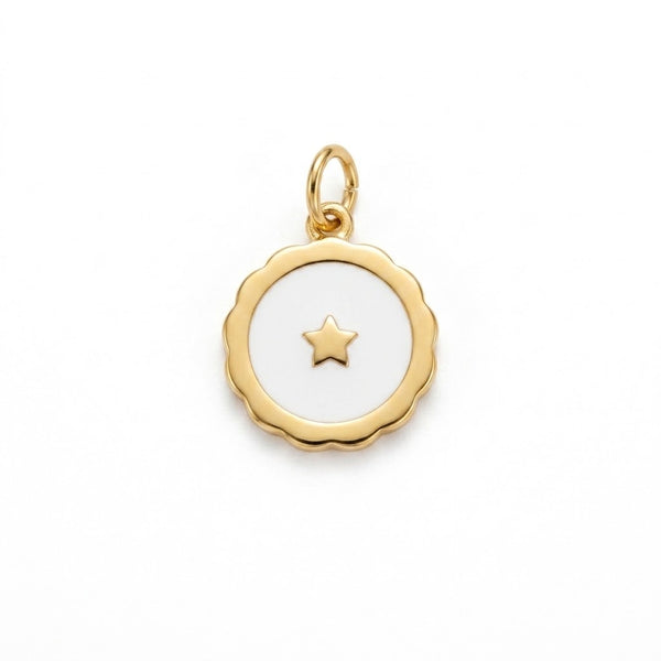 Star Enamel Disc Charm Gold