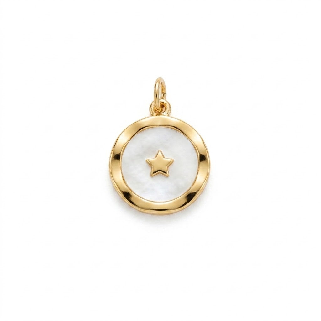 Star Mother of Pearl Disc Charm
